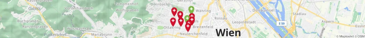 Kartenansicht für Apotheken-Notdienste in der Nähe von Hernals (1170 - Hernals, Wien)